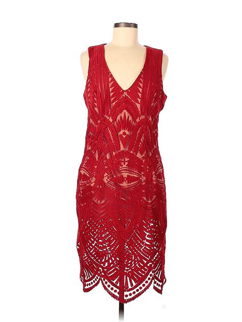 Bardot 100 Nylon Solid Red Cocktail Dress Size 10 68 Off Thredup