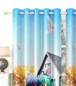 Buy AH ARTSY HOME Multicolor Printed Polyester Door Curtain 7 Ft Online