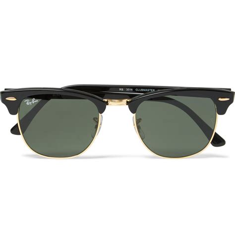 Lyst - Ray-Ban Clubmaster Square-frame Acetate And Gold-tone Sunglasses ...