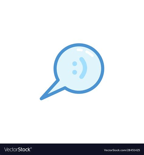 Smile emoji emoticon in bubble speech with cute Vector Image