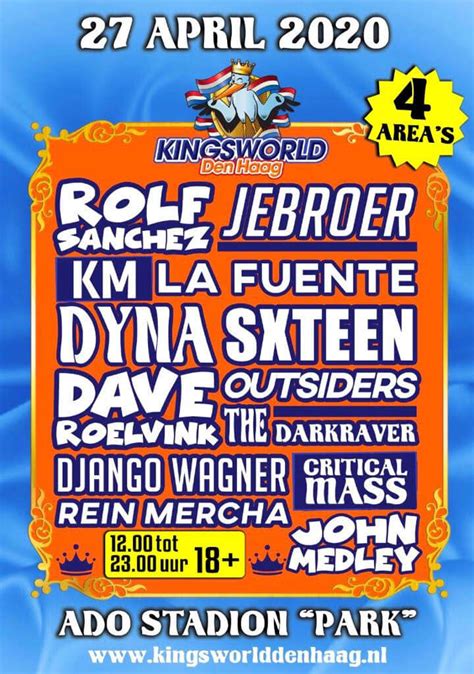 Kingsworld 2021 Tickets And Line Up 27 April Koningsdag Den Haag