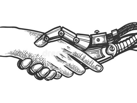 Robot Handshake Stock Illustrations 4127 Robot Handshake Stock