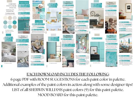 Sherwin Williams Coastal Turquoise Paint Palette Coastal Paint Palette Turquoise Beach House