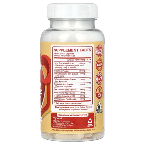 Phytoral Horny Goat Weed 1 000 Mg 60 Capsules 500 Mg Per Capsule