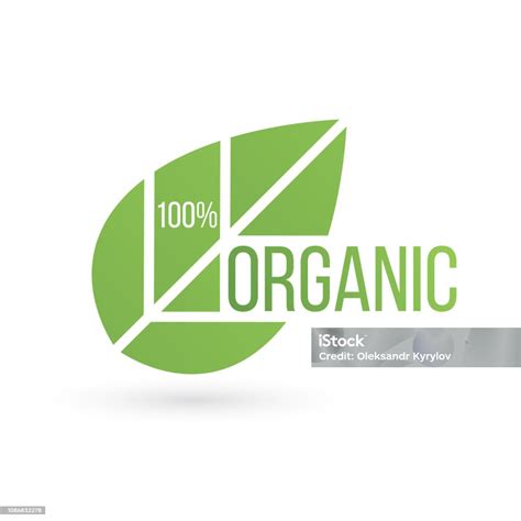 Produit Bio Emblème Feuille Bio Eco Autocollant Ou Logo Illustration