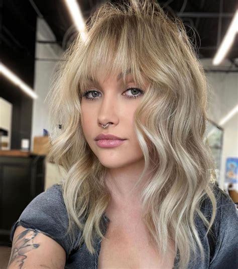40 BEST Ways To Wear Wispy Bangs 2022 Metallic Blonde Beach Vibes