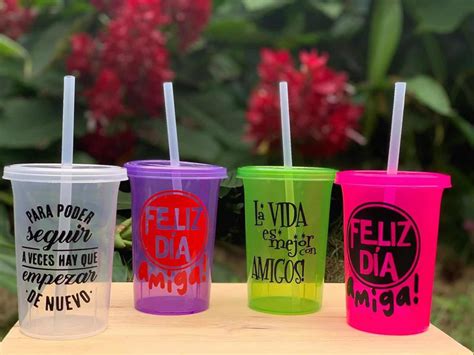 Vasos De Pl Stico Con Popote Personalizados Mercado Libre