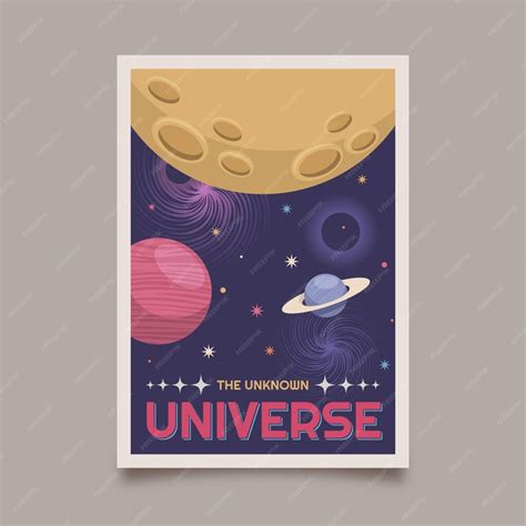 Free Vector Hand Drawn Retro Space Poster Template