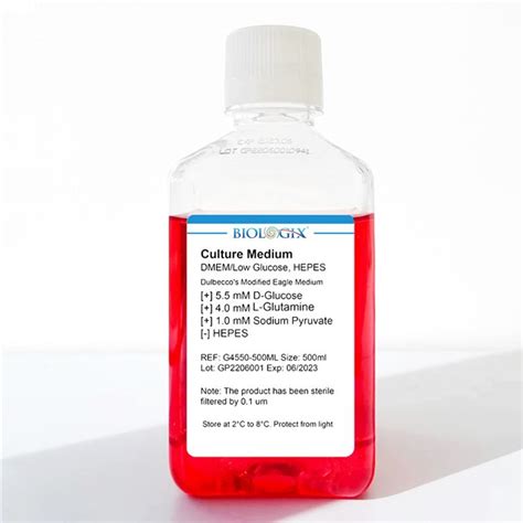 DMEM Cell Culture Medium Low Glucose 500 ML Manufacturers And