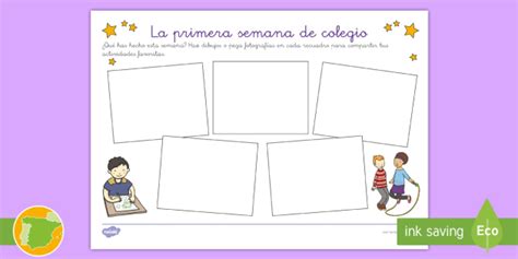 Ficha De Actividad Mi Primera Semana De Colegio