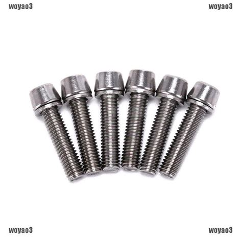 6pcs Bicycle Headset Stem Cap Screw Steel Bicycle Seat Disc Bolt M5 20mm☆ Woyao3 Th Thaipick