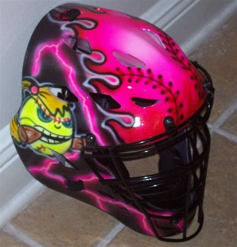 Fastpitch Softball Catchers Helmet Airbrushed by tonysairbrush