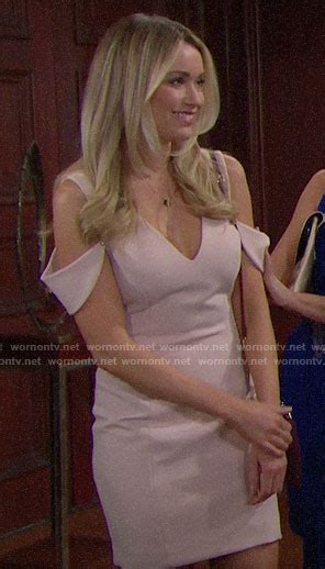 Wornontv Flo’s Pink Cold Shoulder Dress On The Bold And The Beautiful Katrina Bowden