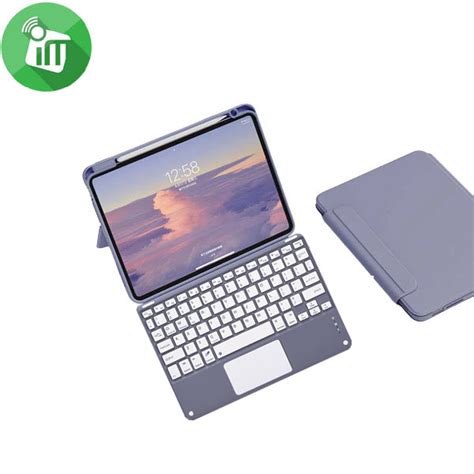 SX11T Smart Bluetooth Keyboard Leather Case With Touchpad And Light For