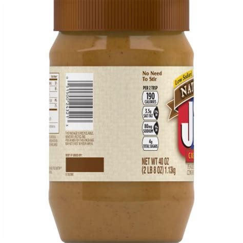 Jif Natural Creamy Peanut Butter Spread 40 Oz Frys Food Stores