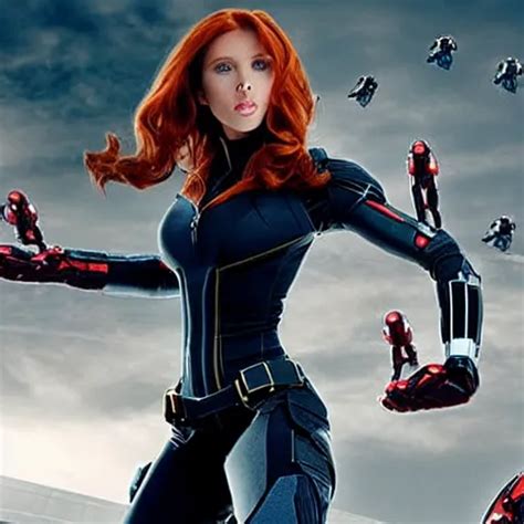 A Still Photograph Of Amouranth As Black Widow In Iron Stable