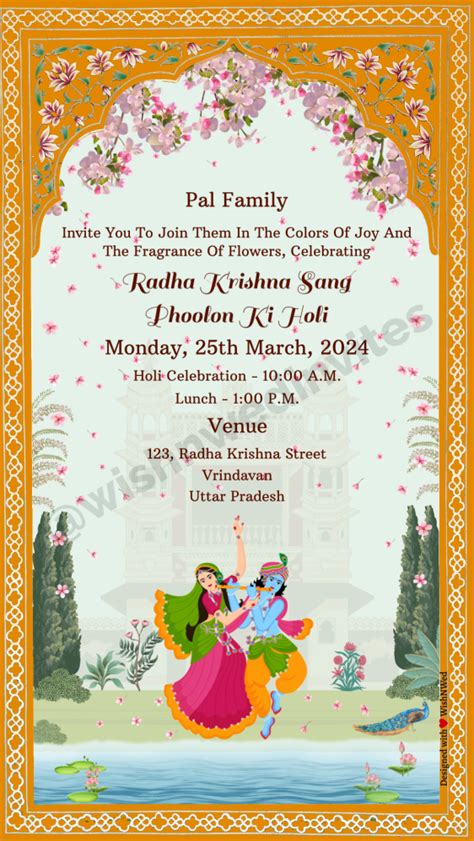 Holi Invitation Card Video Maker Wish N Wed