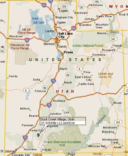Duck Creek Village Utah Map