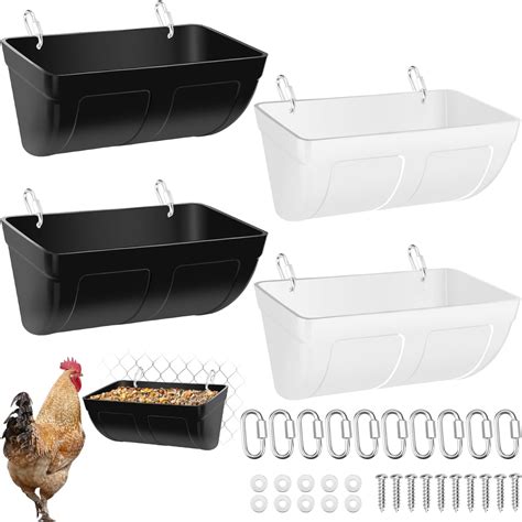 Amazon SKWIRRLE Fence Hanging Chicken Feeder 2 Pack Feed Trough