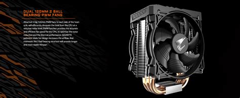 Gigabyte Aorus Gp Atc700 Rgb Dual 120mm Ball Bearing Pwm Cpu Cooling