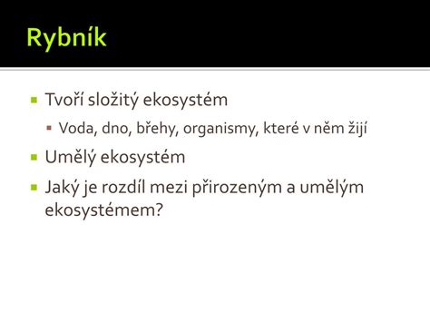 Ppt Rostliny Rybn Ka A Jeho Okol Powerpoint Presentation Free