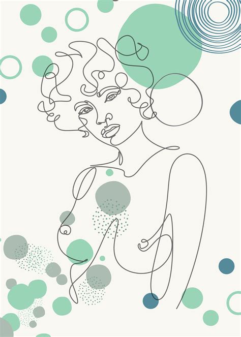 Minimalist Woman Line Art Naked Woman Line Art Woman Line Art Poster