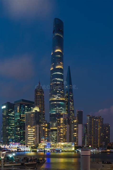 Beautiful View of Shanghai Tower Skyline Editorial Stock Image - Image ...