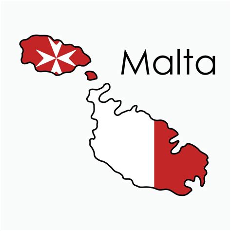 Outline Drawing Of Malta Flag Map 42169821 Vector Art At Vecteezy