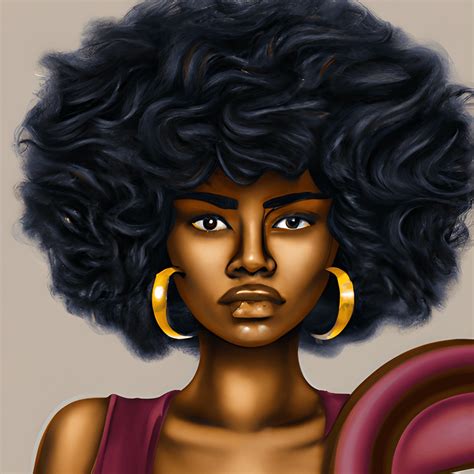 Melanin Woman With Big Curls · Creative Fabrica