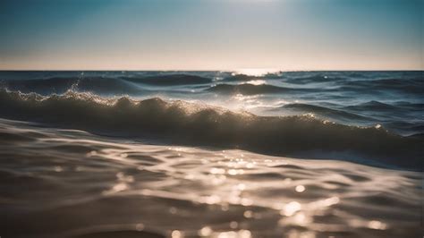 Olas En El Mar Al Atardecer Poca Profundidad De Campo Foto Gratis