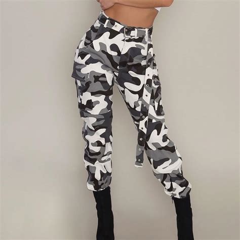 Buy Womens Camo Cargo Trousers Casual Pants Military Combat Camouflage