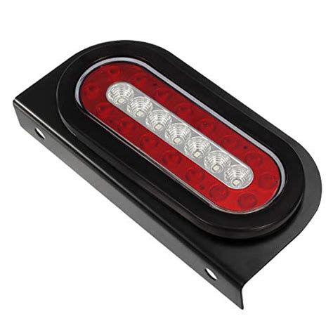 Partsam 2Pcs 6 Inch Oval Led Trailer Tail Lights Red White 23LED