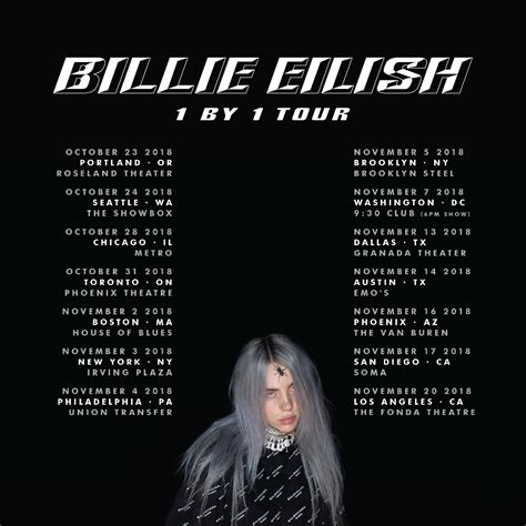 Billie Eilish announces 1 By 1 North American Tour | Beyond The Stage Magazine