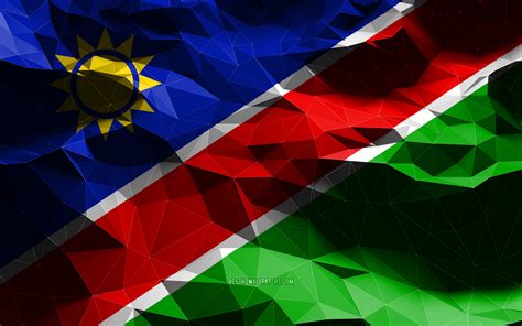 Download Wallpapers 4k Namibian Flag Low Poly Art African Countries