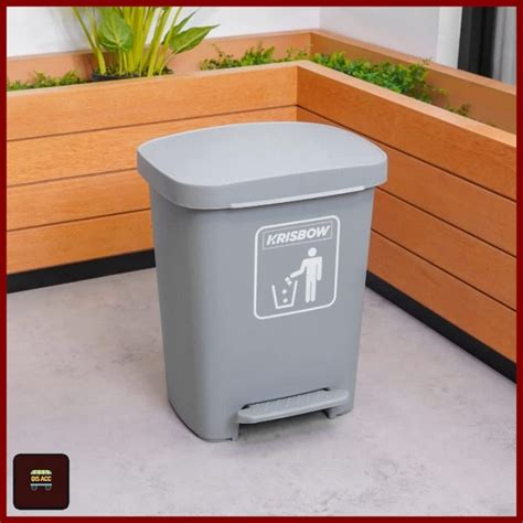 Jual KRISBOW Tempat Sampah Plastik Injak 30 Ltr ZTL 30D 3 Pedal Dustbin