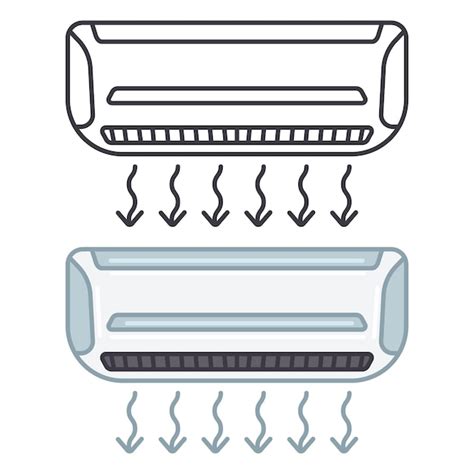 Premium Vector Air Conditioner Vector Icons Set Isolated On A