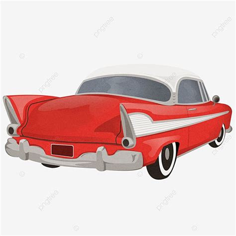 an old red car is shown on a white background