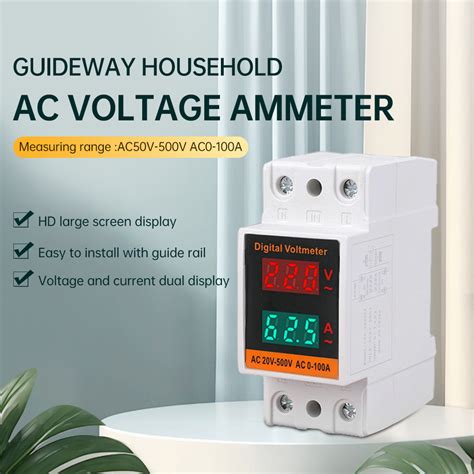 Occkic Din Rail Type Ac Single Phase Digital Voltmeter And Ammeter With