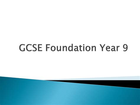 Gcse Foundation Year 9 Claremont High School