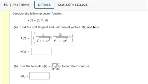 Solved 11 9 1 Points SCALCET9 13 3 021 Consider The Chegg