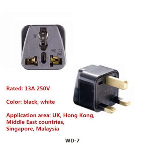 Prise Universelle Uk Plug Black Color Adaptateur De Prise De Courant