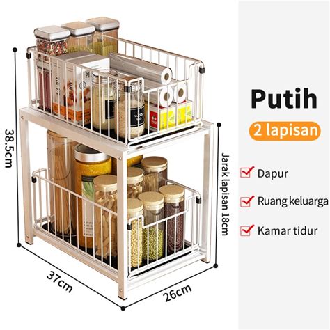 Jual Rak Dapur Bawah Wastafel Kitchen Rack Rak Kabinet Lemari Dapur