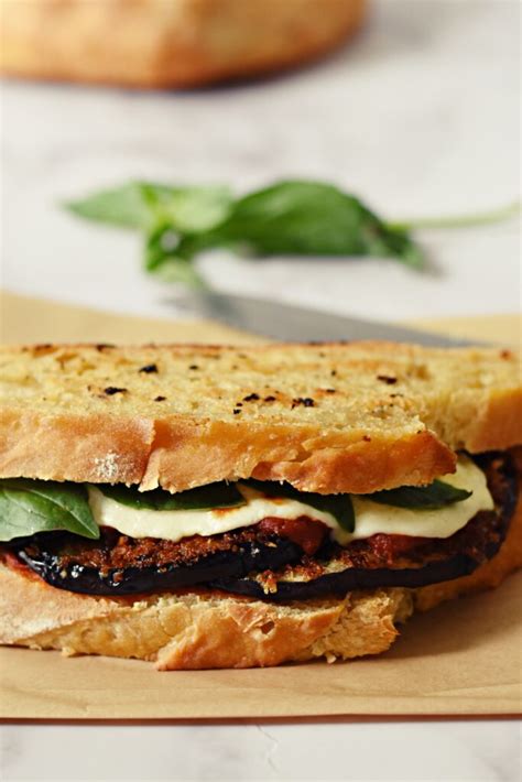 Eggplant Parmesan Sandwich Vegetarian Elkeliving