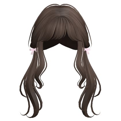 Brown Cute Fluffy Low Pigtails With Ribbons Roblox Item Rolimon S