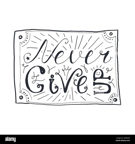 Motivation And Dream Lettering Concept Never Give Up Vintage