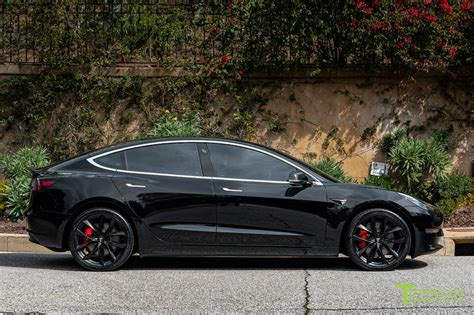 Black Tesla Model 3 With Matte Black 20 Tss Flow Forged Wheels By T S T Sportline Tesla