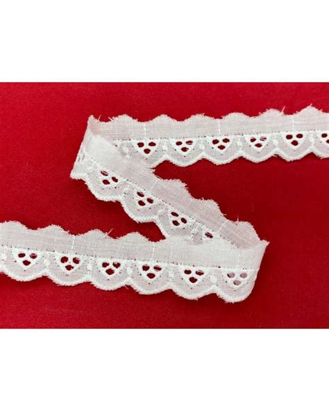 Passmaneria Pizzo Sangallo Puntina Merletto Smerlato Bianco 16 Mm