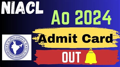 Niacl Assistant Admit Card 2024 Out Prelims Call Letter Link Youtube