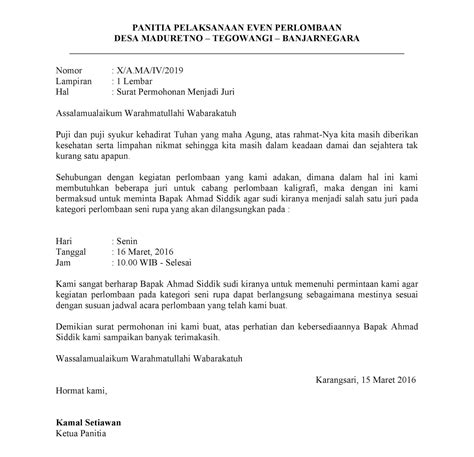 Contoh Surat Permohonan Menjadi Juri Koleksi Gambar