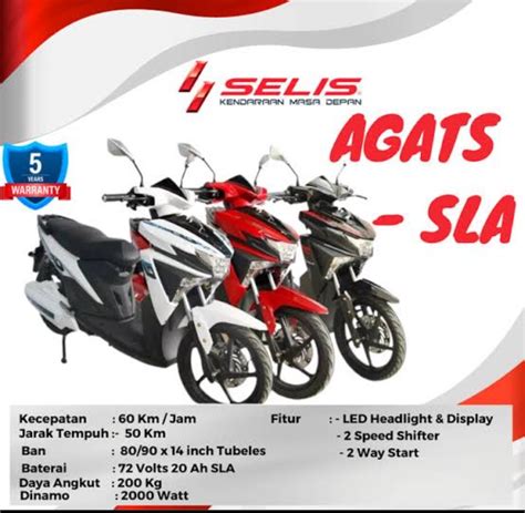 Motor Listrik Selis Tipe Agats Baterai SLA Hanya Rp 9 Jutaan Bisa Cek